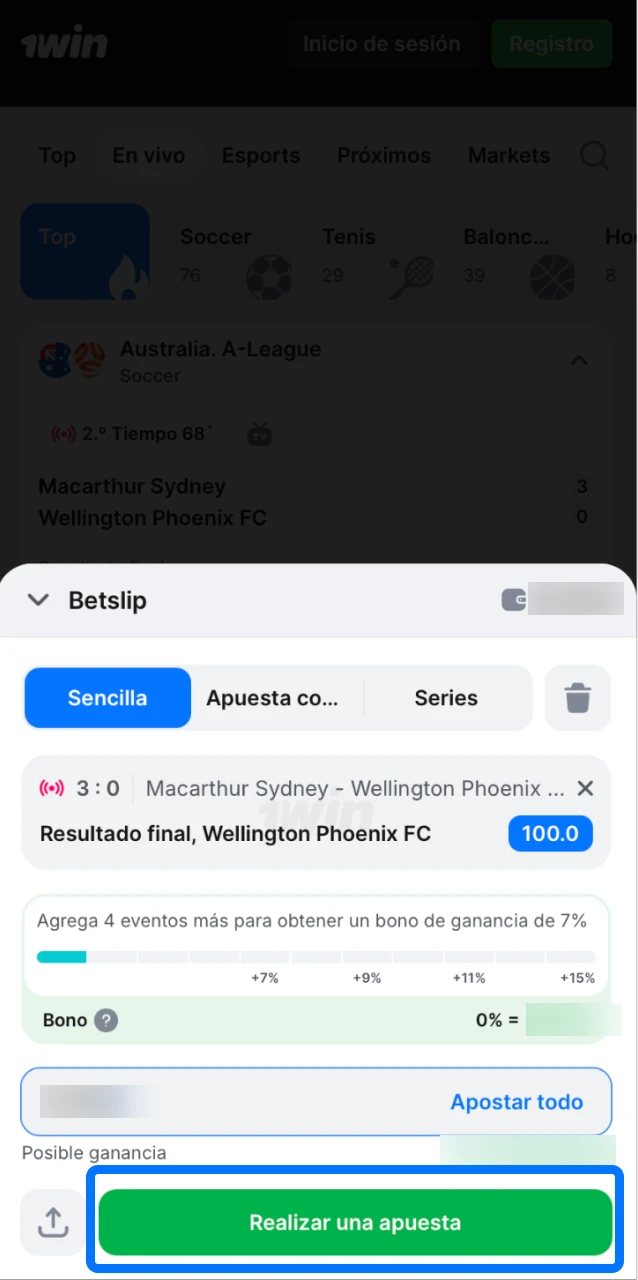 Esperá el resultado del evento en la app de 1win y retirá tus ganancias o seguí jugando.