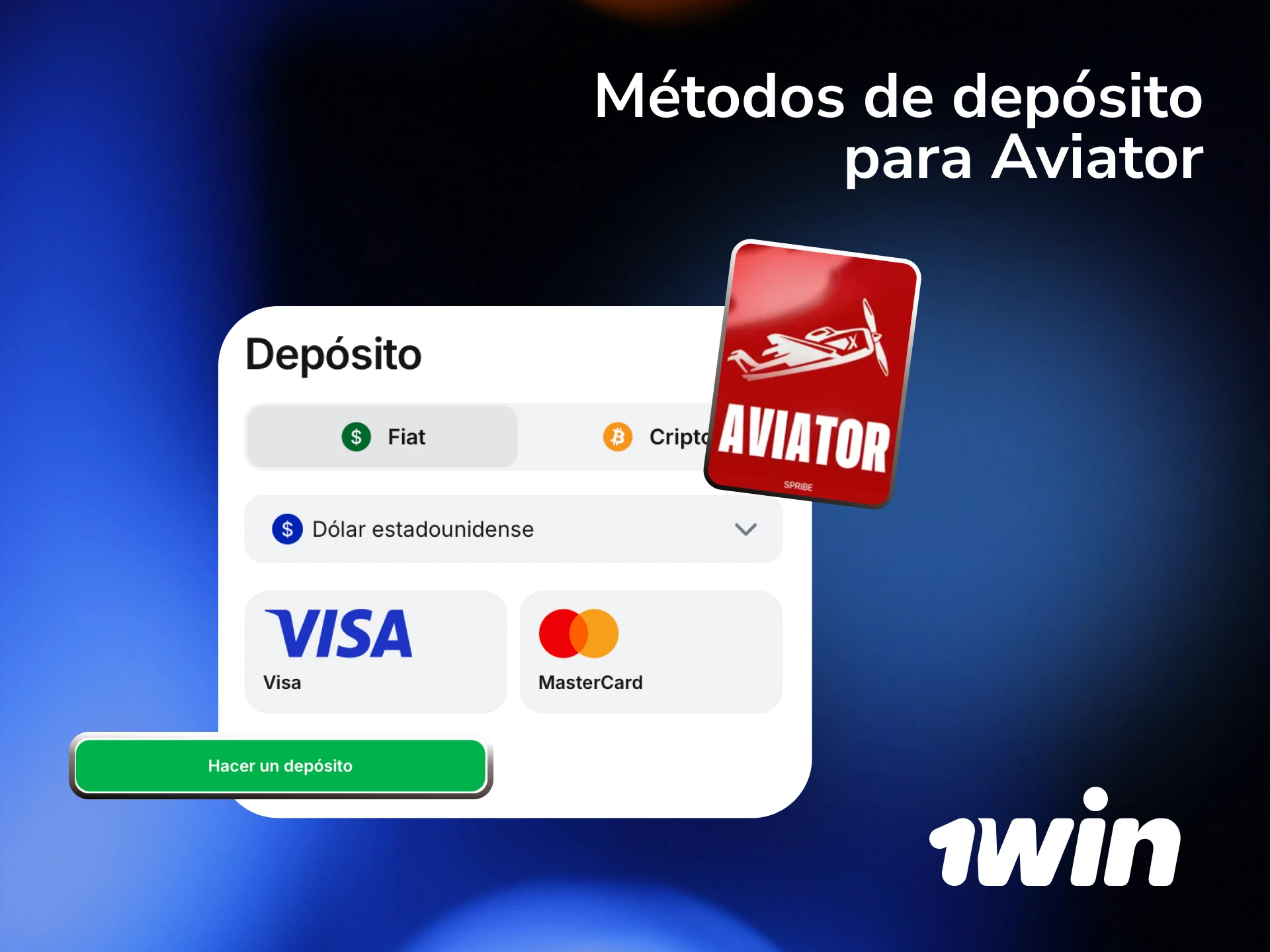 Métodos de depósito disponibles en 1win para jugar Aviator desde México con carga rápida.