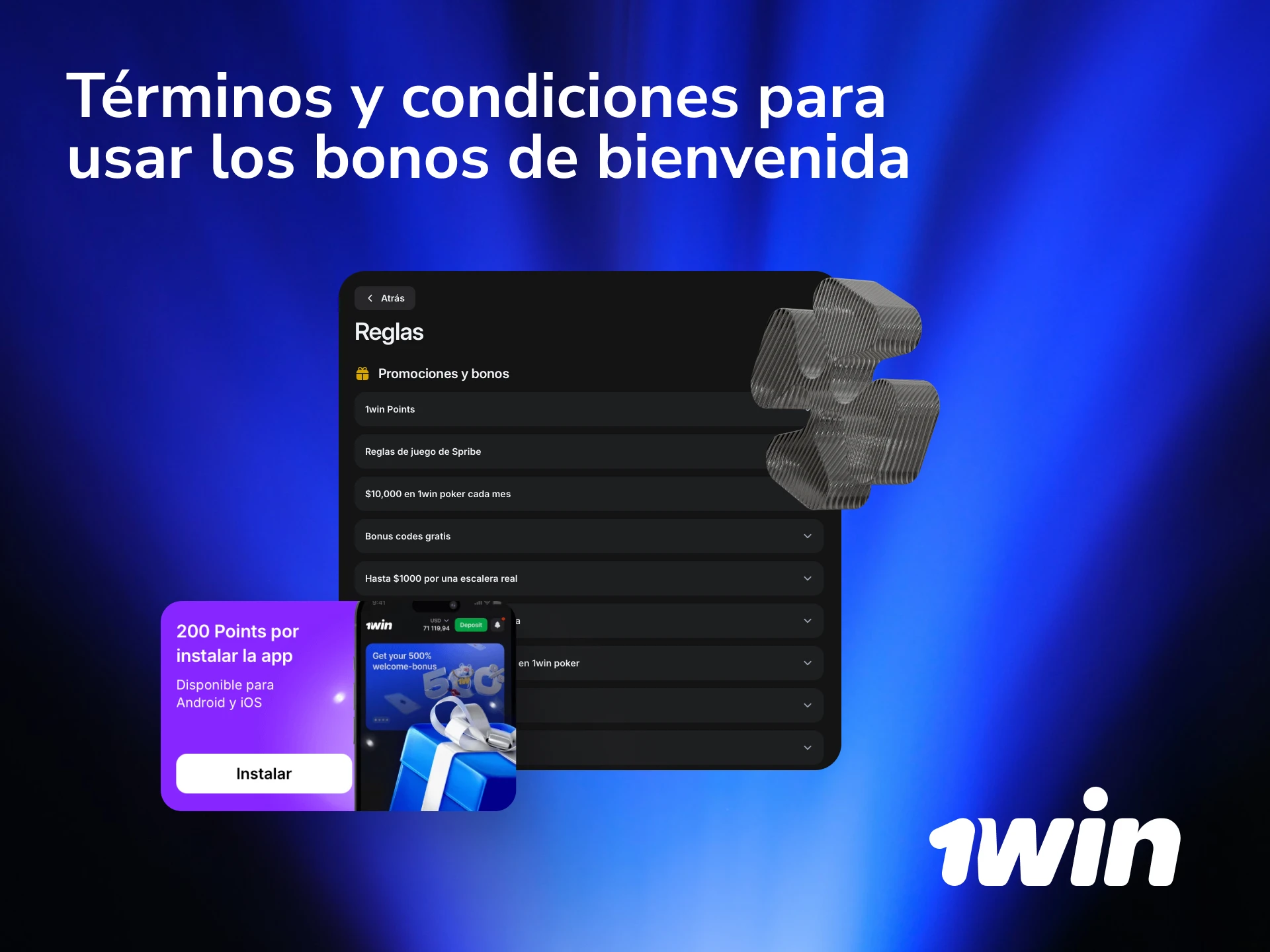Revisá los términos y condiciones para usar los bonos de bienvenida de 1win desde México.