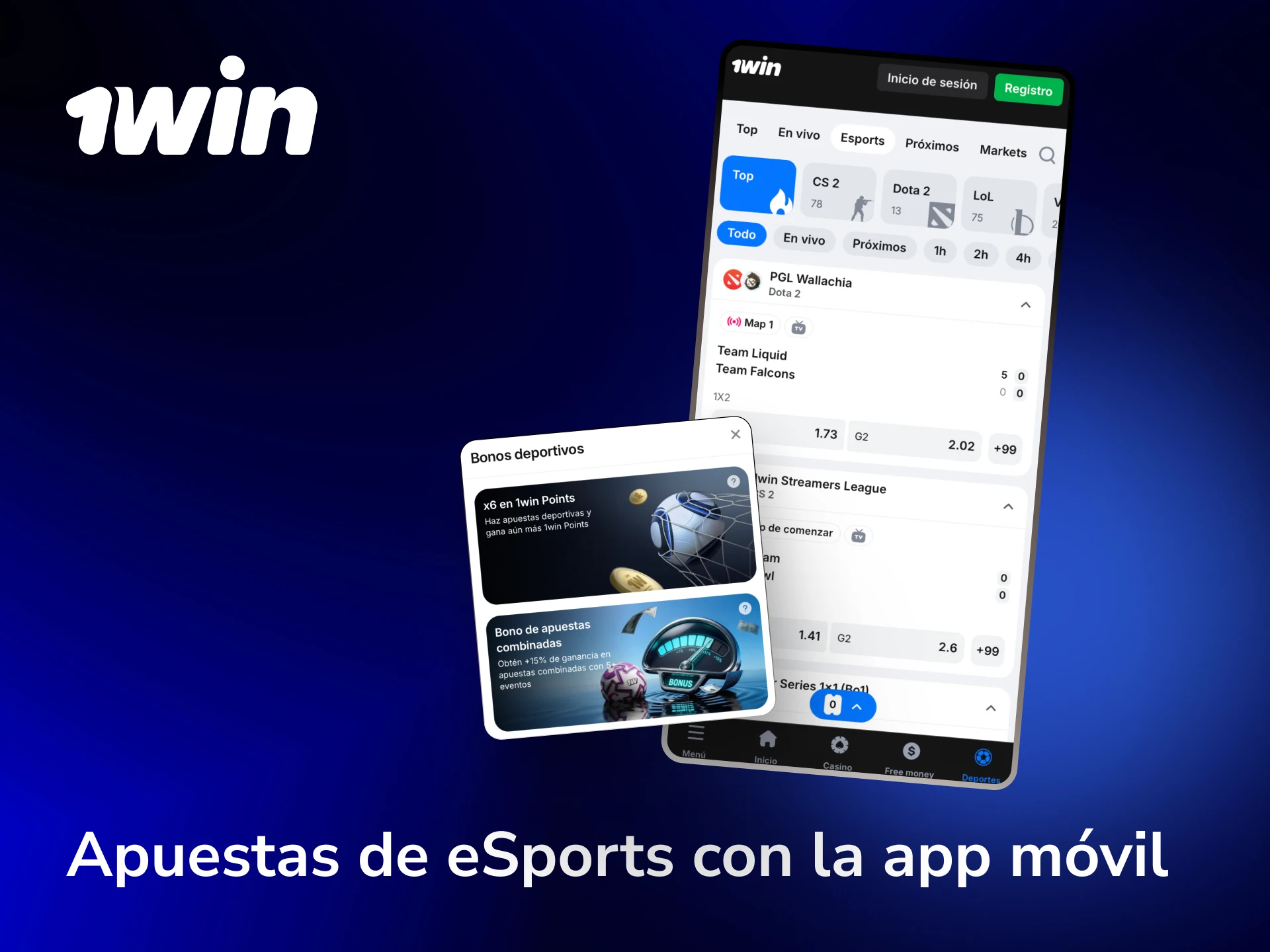 Apostá en eSports desde la app móvil de 1win disponible para Android y iOS en México.