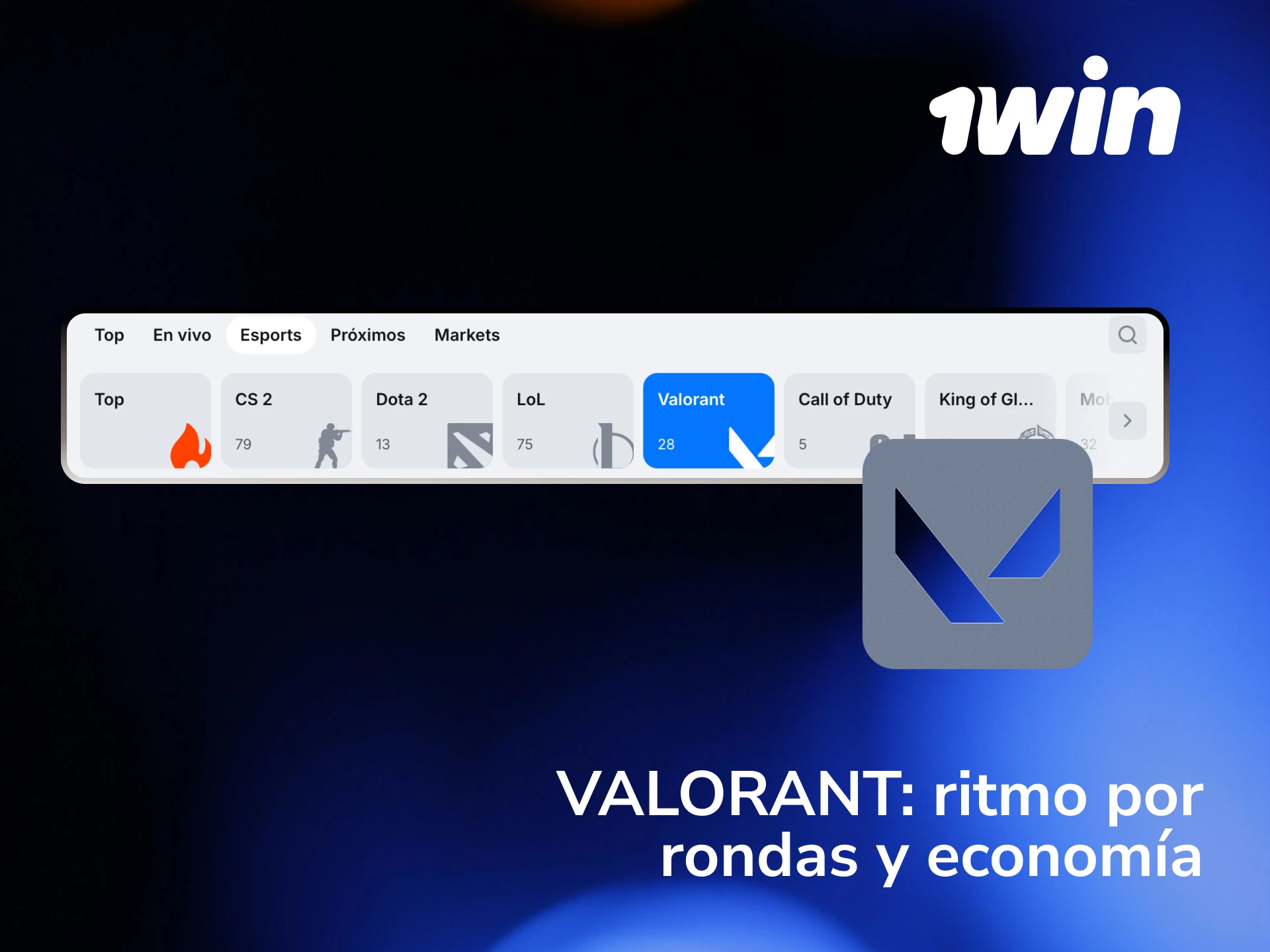 Apostá en VALORANT con mercados por rondas y economía del equipo disponibles en 1win.