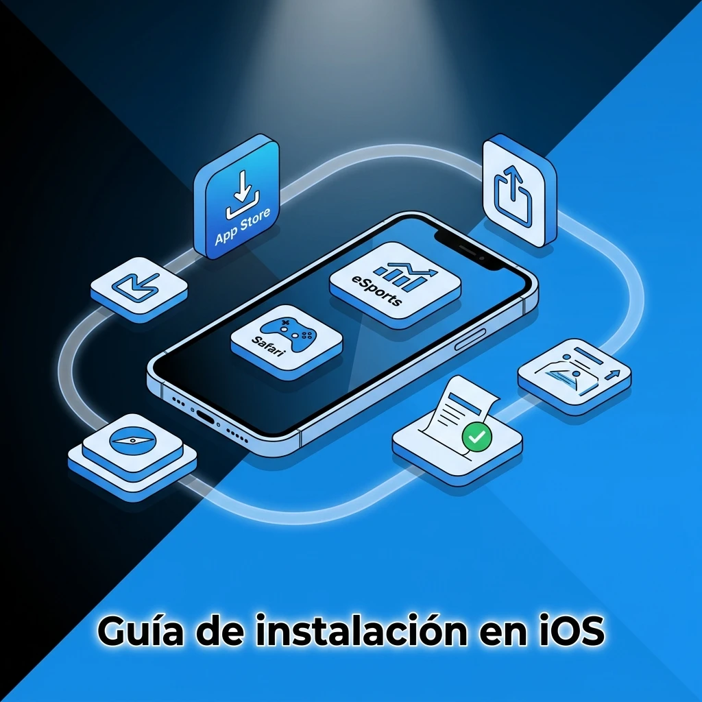 Pasos de instalación en iOS: descargar app en iPhone o agregar PWA en Safari, iniciar sesión, revisar cuotas y apostar