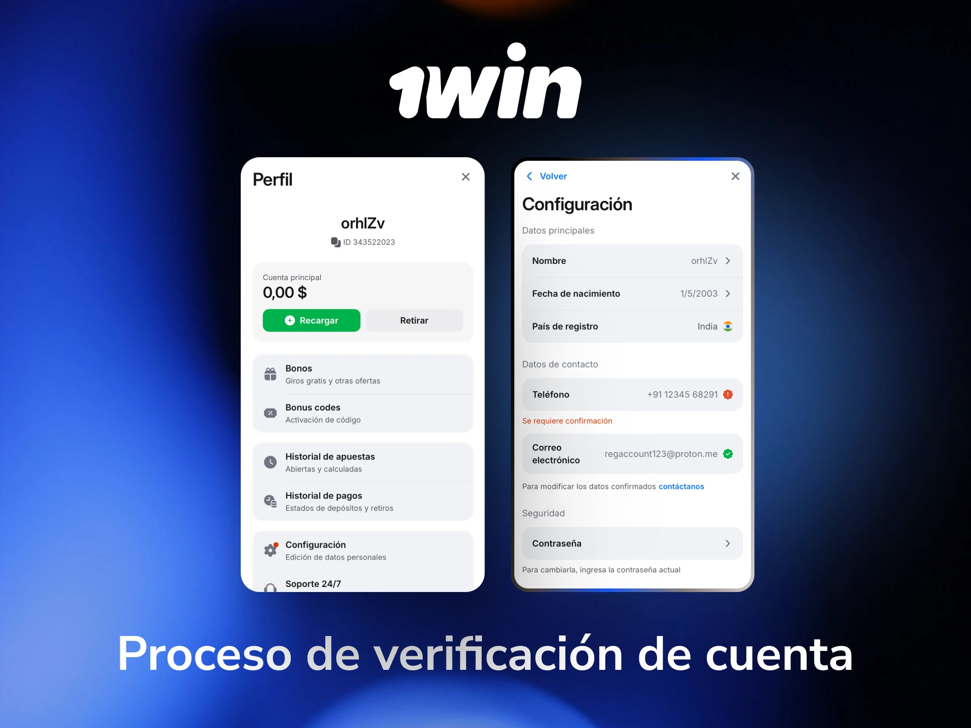 Completá el proceso de verificación de cuenta en 1win subiendo tu identificación oficial para habilitar retiros.