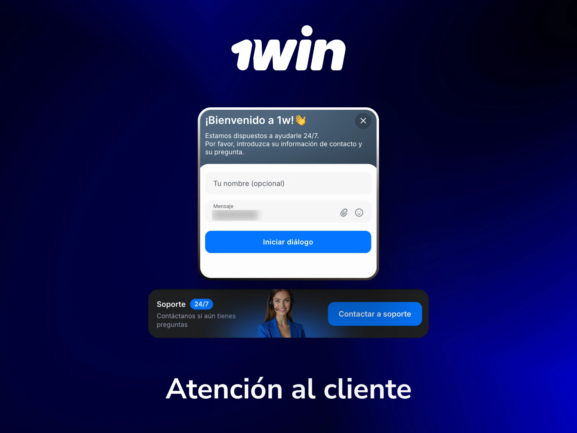 Canales de atención al cliente de 1win disponibles 24/7 para resolver dudas sobre retiros desde México.