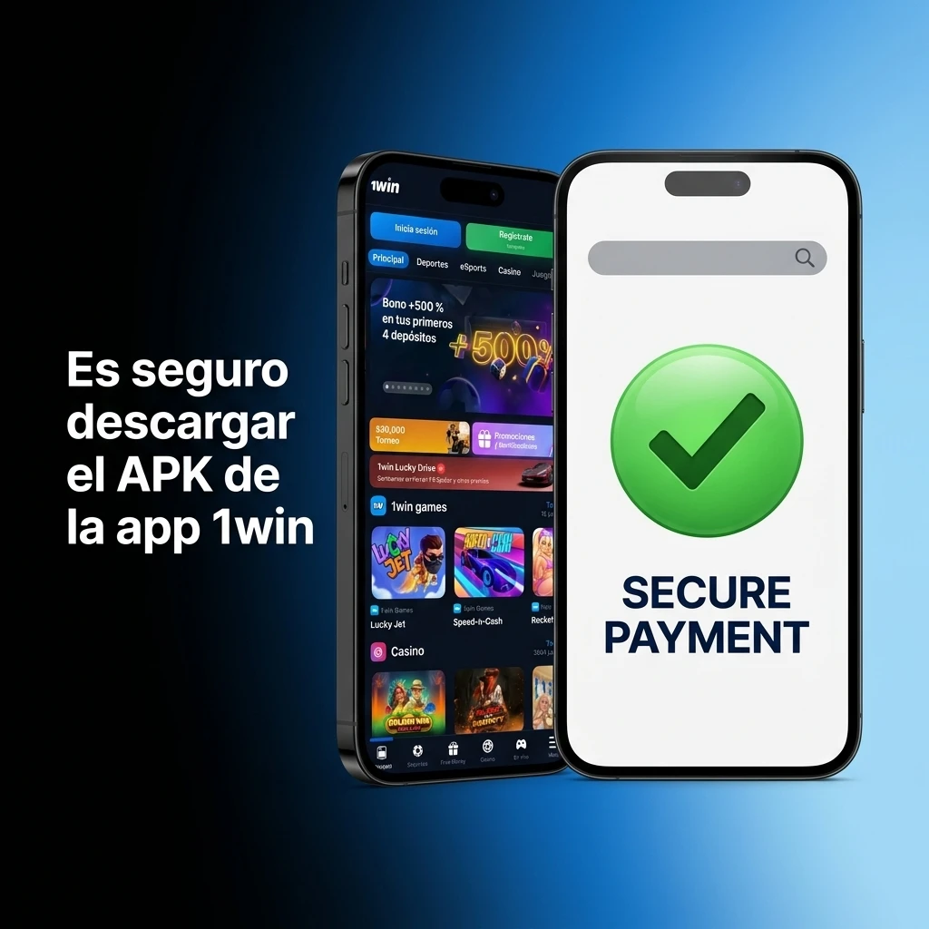 Descarga segura del APK 1win con licencia oficial, cifrado SSL y recomendación de bajarlo solo del sitio oficial