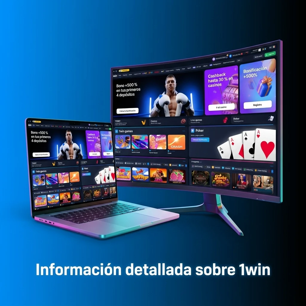 Pantalla de 1win con apuestas deportivas, casino en línea, cuotas en vivo y opciones de seguridad en app Android y iOS