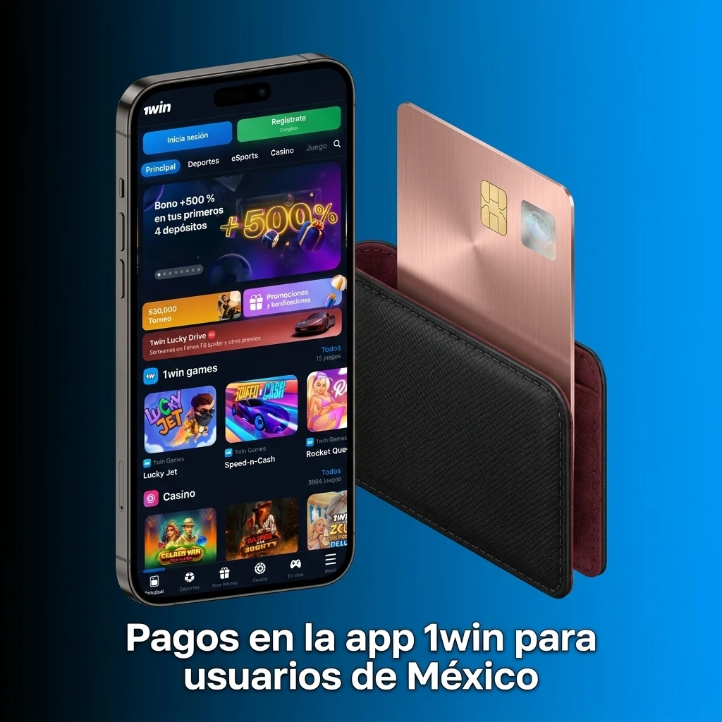 Opciones de pago en la app 1win México: Visa, OXXO, transferencia, CoDi y criptomonedas; depósito 100 MXN, retiro 200 MXN
